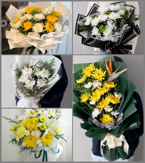 山东莱芜莱城区苗山镇五色崖村白事花束代送